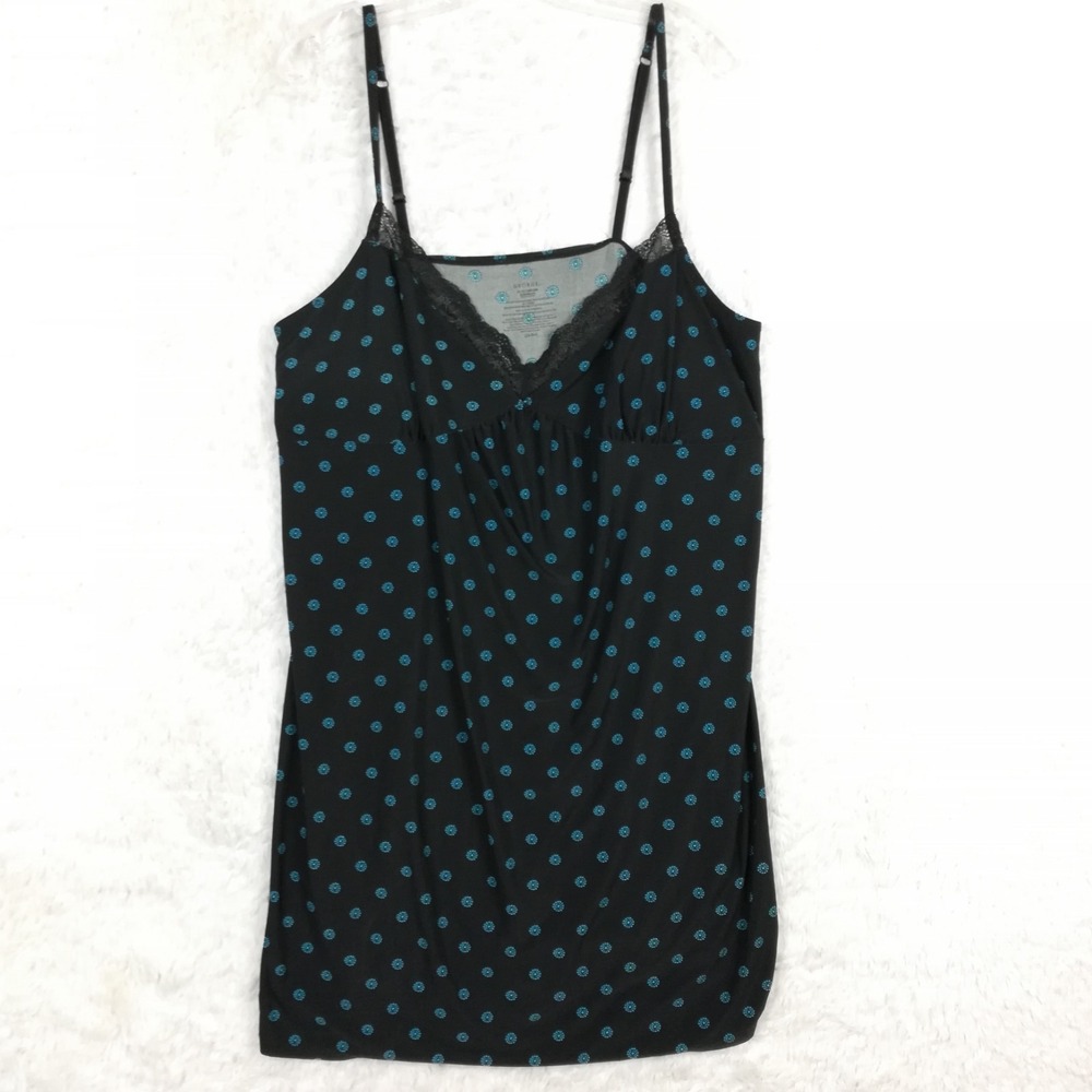 George Womens Nightgown Camisole Blue Navy Floral‎ Mini Sleepwear Plus 2X